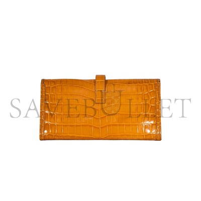 HERMES MASTER JIGE ELAN CLUTCH 29 CROCODILE ORANGE (29*15*3cm)